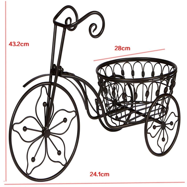 Bicycle Shaped Home Garden Decor Iron Plant Stand